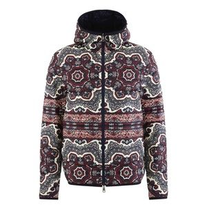 Moncler Zois Reversible Bandana Print Puffer Jacket Blue/Red Size Medium